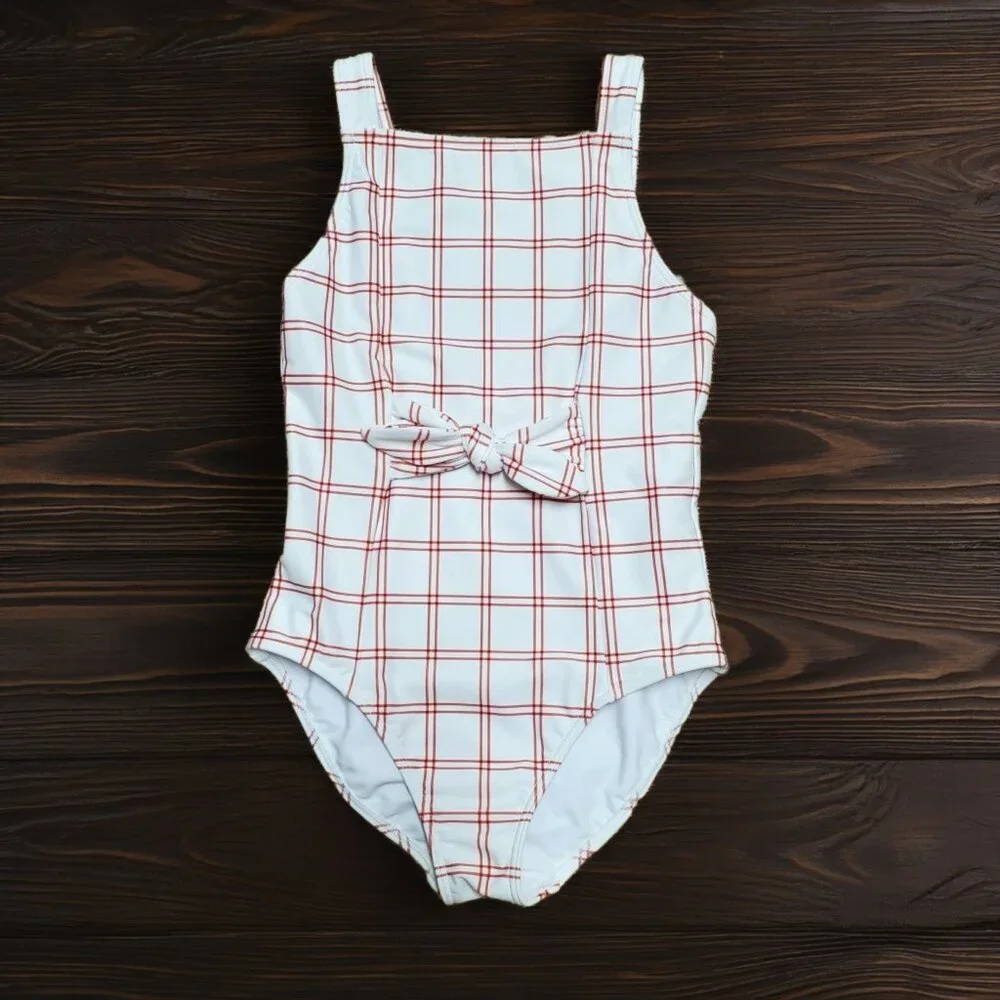 NWOT Minnow Red and White Swimsuit Size 9-10 One Piece - Picture 1 of 7